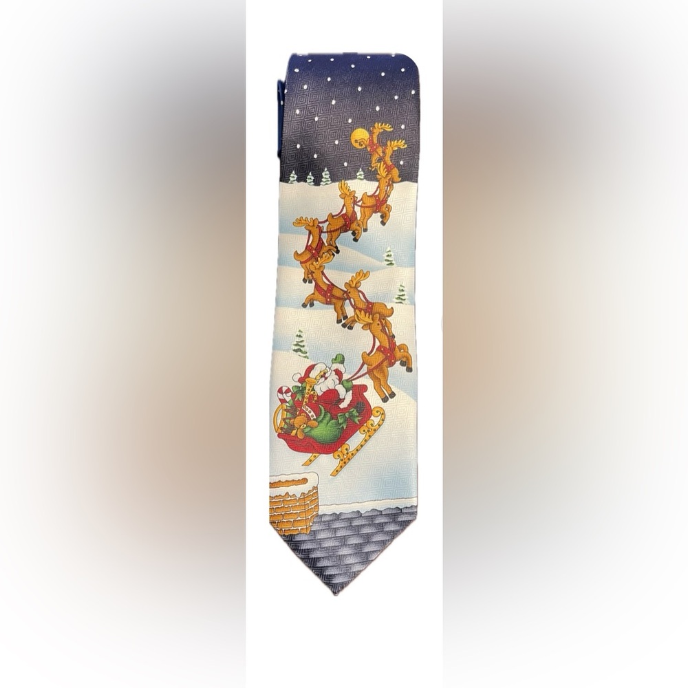 Festive Santa and Reindeer Tie